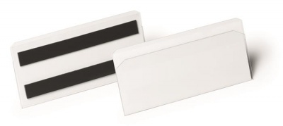 Logistické vrecko, magnetické, 150x67 mm, hotizontálne, DURABLE "HARD COVER", priehľadné