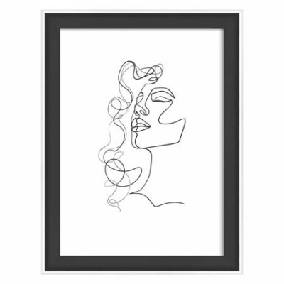 Obrazový rám, drevený, 13x18 cm, "Silhouette", čierna