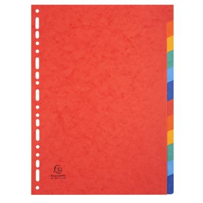 Register, kartónový, A4, 12 dielny, EXACOMPTA, farebný