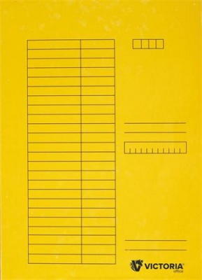 Doska s chlopňami, kartón, A4, VICTORIA OFFICE, žltá