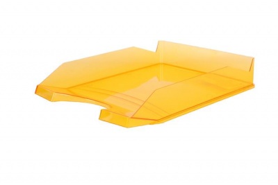 Odkladač, plastový, VICTORIA OFFICE, priehľadný oranžový