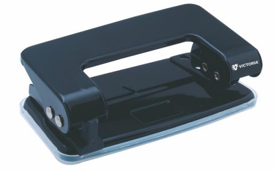 Dierovačka, 2 dierová, 10 listov, kovová, VICTORIA OFFICE, čierna