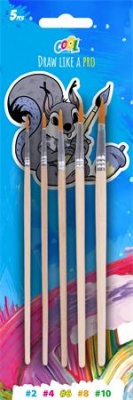 Štetec, sada, no. 2-4-6-8-10, drevený, COOL by VICTORIA, prírodná rúčka