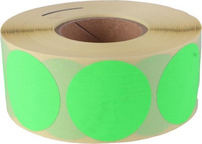 Etikety, 38 mm kruh, 1000 etikiet/kotúč, zelené