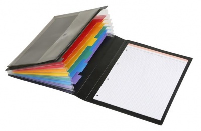 Harmoniková doska, PP, 6 priehradiek, VIQUEL "Manager Rainbow Class", čierna