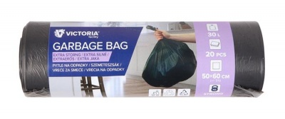 Vrecia na odpadky, extra silné, 30 l, 20 ks, VICTORIA FACILITY