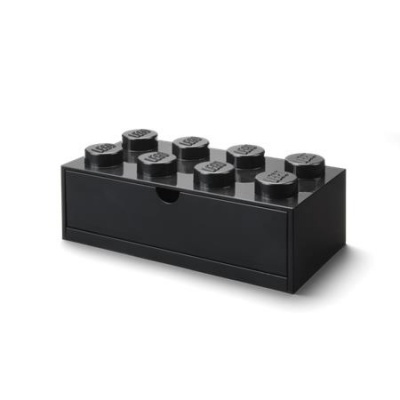 Úložný box na stôl, zásuvkový, LEGO "Brick 2x2", čierny