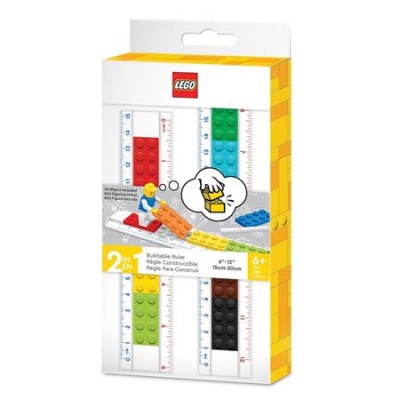 Pravítko, sada, 2 ks, s mini figúrkou, LEGO