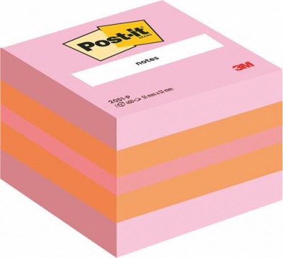 Samolepiaci bloček, 51x51 mm, 400 listov, 3M POSTIT, pink
