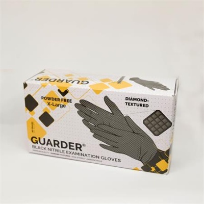Ochranné rukavice, jednorazové, nitrilové, 8,4 g, veľkosť XL, 90 ks, nepudrované, čierne