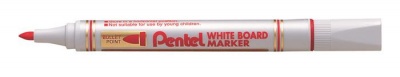 Popisovač na tabule, 2 mm, kužeľový hrot, PENTEL, červená