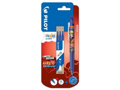 Náplň do rolleru, 0,35 mm, gumovací, PILOT "Frixion Ball/Clicker", modrá + "Frixion Clicker Naruto" roller