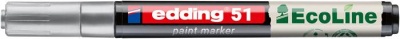 Lakový popisovač, 1–2 mm, EDDING „51“, strieborný