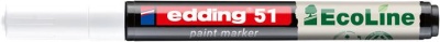 Lakový popisovač, 1–2 mm, EDDING „51“, biely