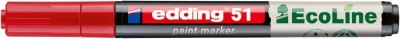 Lakový popisovač, 1–2 mm, EDDING „51“, červený