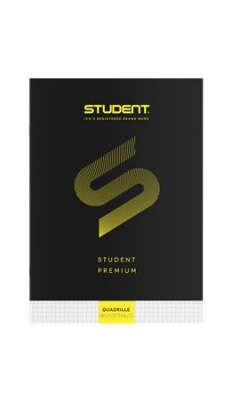 Zošit, A4, štvorčekový, 32 listov, ICO "Student Premium", čierny