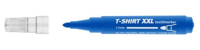 Popisovač na textil, 1-3 mm, kužeľový, ICO "XXL T-Shirt", modrý