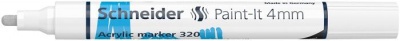 Akrylový popisovač, 4 mm, SCHNEIDER "Paint-It 320", biely