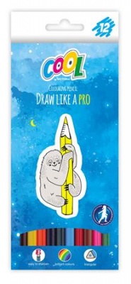 Farebné ceruzky, sada, trojhranné, COOL BY VICTORIA, 12 rôznych farieb