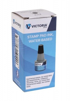 Pečiatková farba, 30 ml, VICTORIA OFFICE, čierna