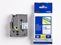 Páska do štítkovača, 18 mm x 8 m, BROTHER, biela-modrá